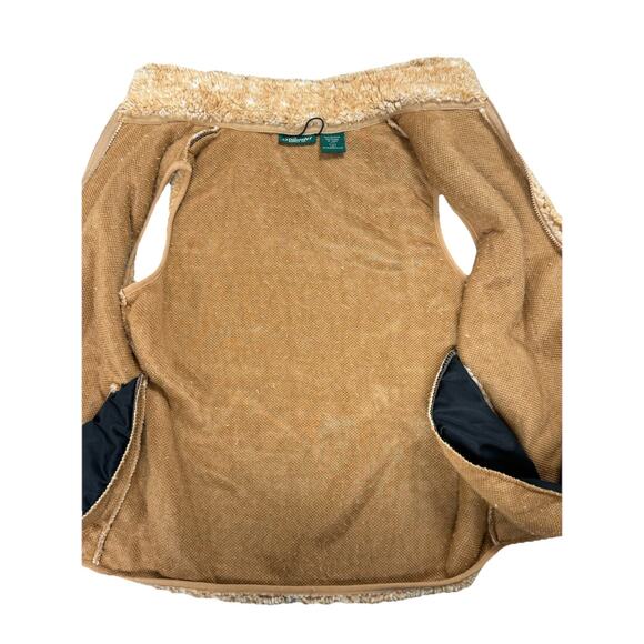 Stillwater Supply Co Softy Soft Sherpa Vest Tan Fuzzy Zip Up Women’s Med NWT $58 - Picture 4 of 7